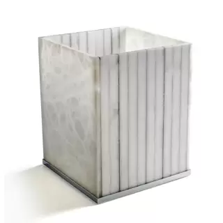 3SC RIGATO Ведро, без крышки, 20хh25х20 см, цвет: натуральный ALABASTRO/хром