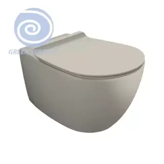 Simas Vignoni Унитаз подвесной 56х36,5см., безободковый, смыв TORNADO (green vertigo), цвет: sabbia matt