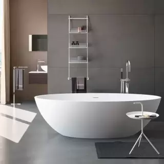 Gruppo Treesse Carezza Ванна 170х80х52см., отдельностоящая, Solid Surface, с сливом-переливом и сифоном, цвет: белый матовый