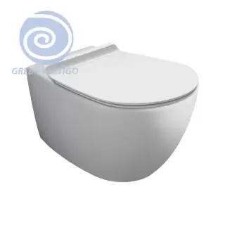 Simas Vignoni Унитаз подвесной 56х36,5см., безободковый, смыв TORNADO (green vertigo), цвет: белый матовый