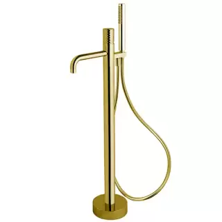 Fima Carlo Frattini Spillo Tech Смеситель для ванны, напольный, с ручным душем, цвет: золото