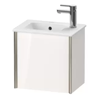 Duravit XViu Тумба подвесная 41x29x40см, с раковиной, 1 дверь, (петли справа), цвет: белый глянцевый/champagne matt