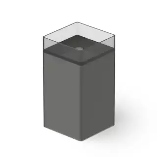 Dea Design Pedestal Basin Раковина 40х40х85см., напольная, без отв., Glasstech, прозрачная смола, цвет: Smoky Black R4