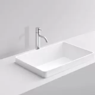 NOORTH milldue edition Раковина 58х37х12.5 см, без отв., полувстраиваемая, цвет: белый