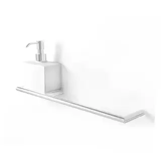 3SC Guy Полотенцедержатель и дозатор, 40см.,  слева, подвесной, композит Solid Surface, цвет: белый матовый/белый матовый