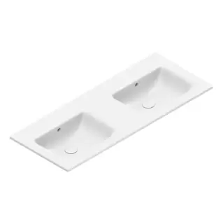 Catalano Italy Раковина двойная 125х50см, без отв., цвет: белый глянцевый
