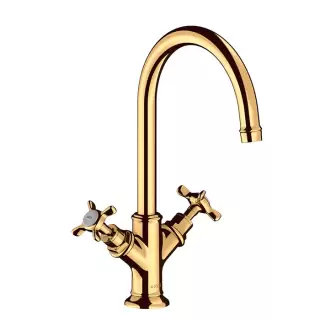 Axor Montreux Смеситель для раковины, на 1 отв., излив 175мм, без донного клапана, цвет: полированное золото