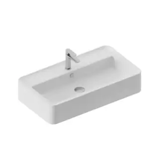 Artceram Rodolfo 80 Раковина накладная 80х45см., с 1 отв под., без слив перелива, покрытие saniglaze, цвет: белый