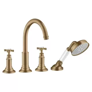 Axor Montreux Смеситель на борт ванны, на 4 отв., с ручным душем, цвет: шлифованная бронза