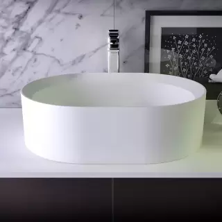 KNIEF Glow Раковина 55х40х15 см, без отв., накладная, без перелива, цвет: белый матовый