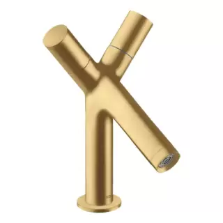 Axor Starck Cмеситель для раковины 80, на 1 отв., с донным клапаном, цвет: шлифованное золото