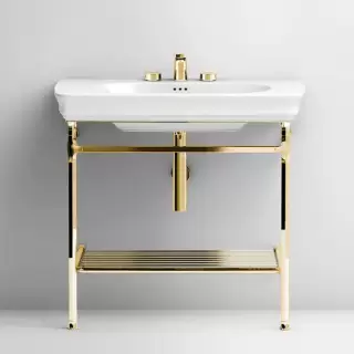 Artceram Civitas Металическая структура Quadra 76х44хh80,5см, полка сетка, напольная, цвет: золото