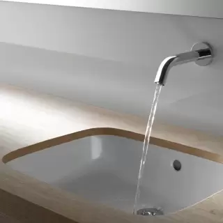 TOTO Public Раковина 54x46см, встраиваемая снизу, с переливом, CeFiONtect, цвет: белый