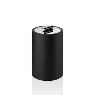 Decor Walther Black Stone DMD L Баночка универсальная 16x10см, с крышкой, цвет: черный матовый / хром