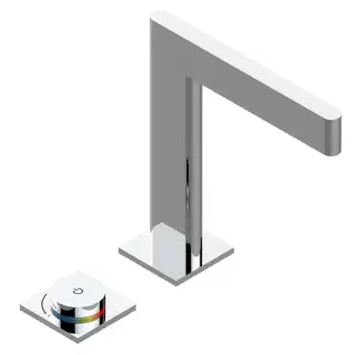 THG ICON-X METAL Смеситель для раковины, 2 отв., электронный, с донным клапаном, цвет: хром