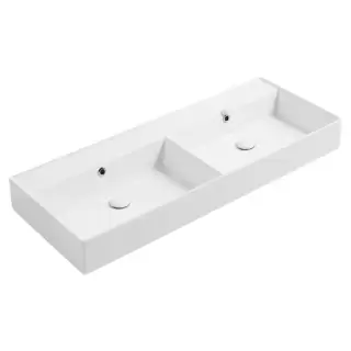 Simas Agile Раковина двойная 121х46см., подвесная, без перелива, без отв., цвет: белый