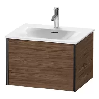 Duravit XViu Тумба подвесная 61x48x39.7см, с раковиной, 1 ящик, цвет: walnut dark/черный матовый