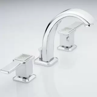 THG Métropolis &agrave; manettes cristal clair Смеситель для раковины, на 3 отв., цвет: хром/прозрачный хрусталь