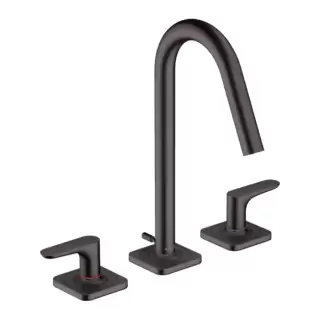 Axor Citterio M Смеситель для раковины, на 3 отв., с донным клапаном, цвет: шлифованный черный хром