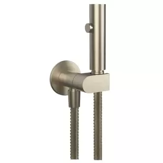 Gessi Eleganza Гигиенический душ с настенным держателем, подводом воды и шлангом 125см., цвет: Finox Brushed Nickel