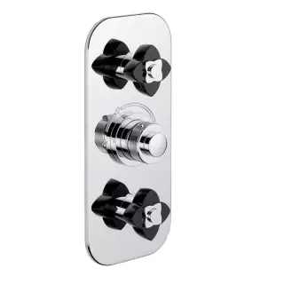 THG Petale de Cristal noir Смеситель для душа, термостатический, 2 потока, цвет: хром/черный хрусталь