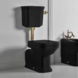 Kerasan Waldorf Унитаз 65х37см., приставной, c низким бачком, цвет: черный/бронза