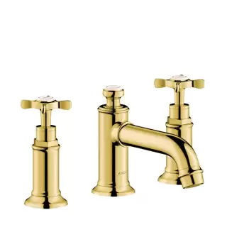 Axor Montreux Смеситель для раковины, на 3 отв., излив 143мм, с донным клапаном, цвет: полированное золото