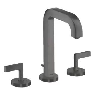 Axor Citterio Смеситель для раковины 170, на 3 отв., ручка: рычаг, с донным клапаном, цвет: шлифованный черный хром