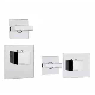 Bossini Rectangular Смеситель для душа, встраиваемый, термостатический, с переключателем на 2 источника, цвет: хром
