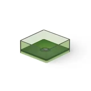 Dea Design Washbasins Раковина 40х40х15см., накладная, без отв., Glasstech, прозрачная смола, цвет: Emerald R3