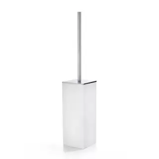 3SC Mood White Туалетный ёршик, напольный, композит Solid Surface, цвет: белый матовый/хром