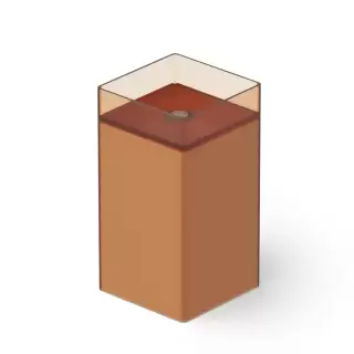 Dea Design Pedestal Basin Раковина 45х45х90см., напольная, без отв., Glasstech, прозрачная смола, цвет: Sunset R1