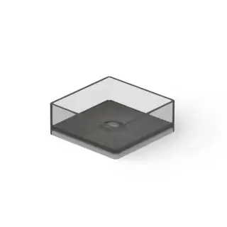 Dea Design Washbasins Раковина 40х40х15см., накладная, без отв., Glasstech, прозрачная смола, цвет: Smoky Black R4