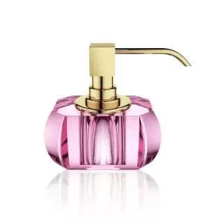 Decor Walther Kristall SSP Дозатор для мыла, настольный, цвет: хрусталь розовый/золото