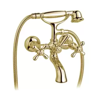 Nicolazzi Nuova Brenta Смеситель для ванны, настенный, с душевой лейкой, цвет: античное матовое золото