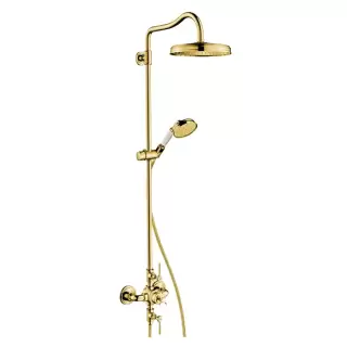 Axor Montreux Душевая стойка с термостатом и верхним душем d=240мм, цвет: полированное золото