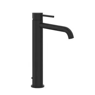 Gessi 316 Смеситель для раковины, на 1 отв., высокий, h=30.5см, с донным клапаном, излив 15.6см, цвет: Black XL