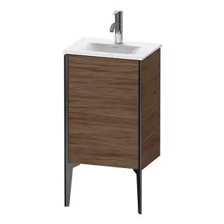 Duravit XViu Тумба подвесная 43x31x59.1см, с раковиной, 1 дверь, (петли слева), цвет: walnut dark/черный матовый