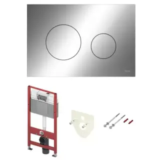 TECE Комплект TECEbase 3.0 c кронштейнами, звукоизоляцией, панелью смыва TECEloop, цвет: хром глянцевый