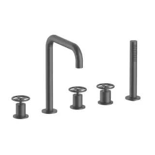 Fantini Fontane Bianche Набортный смеситель для ванны, 5 отв., цвет: Matt Gun Metal PVD