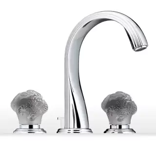 THG Dragon Moon Смеситель для раковины, 3 отв., цвет: хром/хрусталь