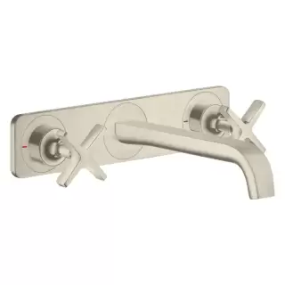 Axor Citterio E Смеситель для раковины, встраиваемый, излив: 22см., с панелью, цвет: шлифованный никель