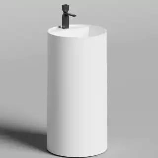 Salini Armonia Round Top 01  Раковина напольная 45х45х90см., с 1 отв., мат-л: S-Stone, цвет: белый матовый