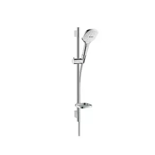 Hansgrohe Raindance Select E Душевой набор: штанга 65см., ручной душ 120, 3jet (Rain, RainAir, WhirlAir), EcoSmart, мыльница, шланг, цвет: белый/хром