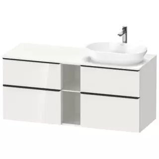 Duravit D-Neo Тумбочка подвесная 64.4x140x55 см, раковина, 2 ящика, цвет: белый высокоглянцевый
