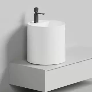 Salini Armonia Round Top 03 Раковина напольная 45х45х450см., с 1 отв., мат-л: S-Stone, цвет: белый матовый