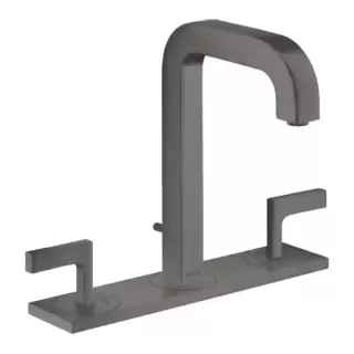 Axor Citterio Смеситель для раковины 170, на 3 отв., ручка: рычаг, с панелью, с донным клапаном, цвет: шлифованный черный хром