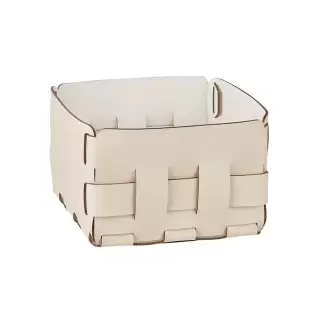 Colombo Adj Корзинка Mini Bottega, 19x19H13 см, цвет: панна котта/белый