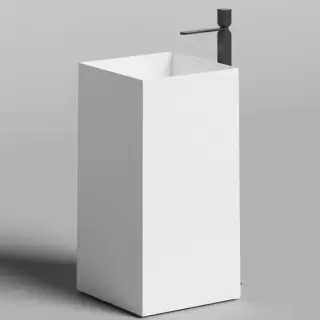 Salini Armonia Square 01 Раковина напольная 45х45х90см., без отв., мат-л: S-Stone, цвет: белый матовый