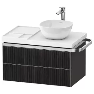 Duravit Aurena Тумба подвесная под раковину 78.4x80.2x49.2см, цвет: графит матовый/шпон черное дерево
